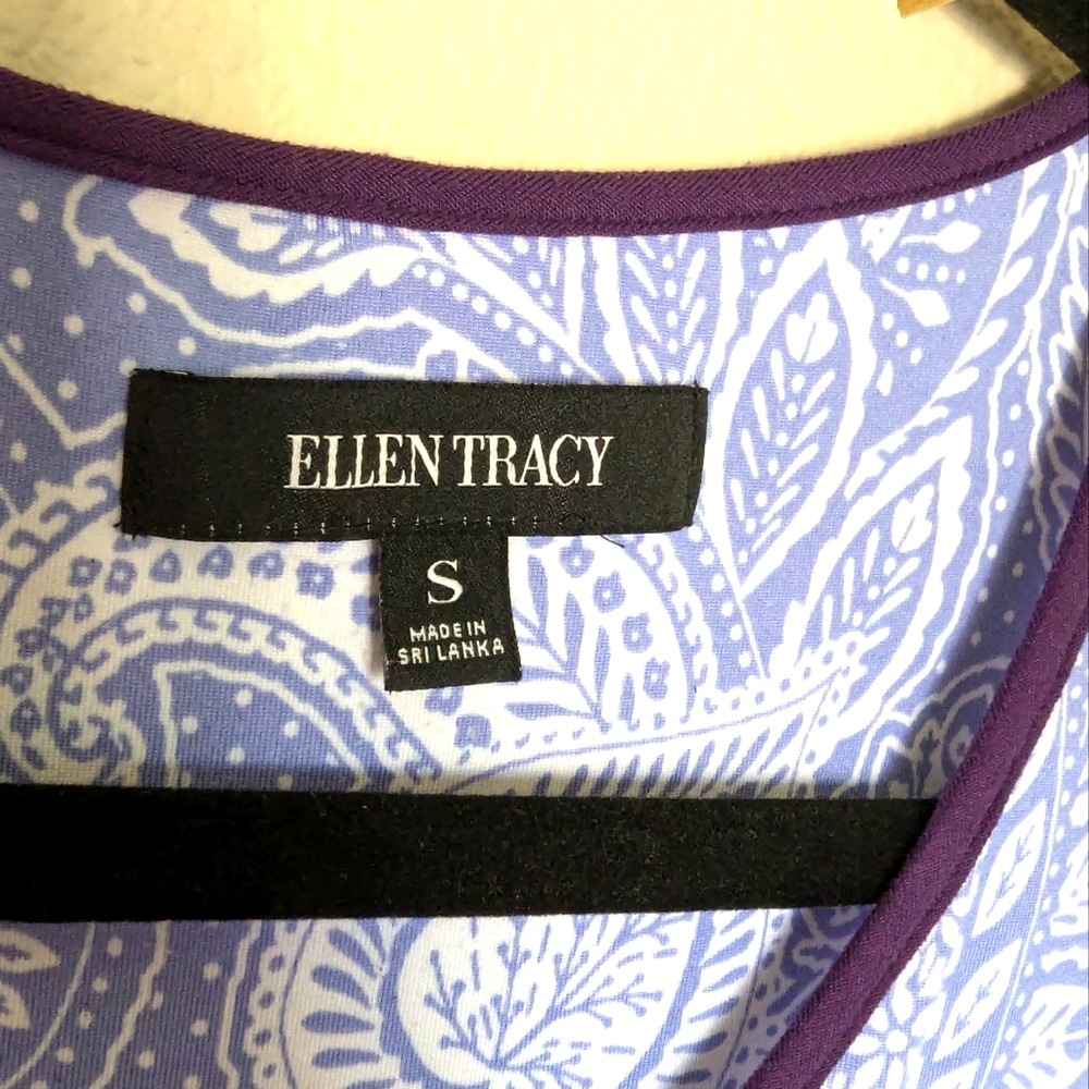NWOT Ellen Tracy Blue Paisley and Plum Maxi Dress Size S - Picture 5 of 5